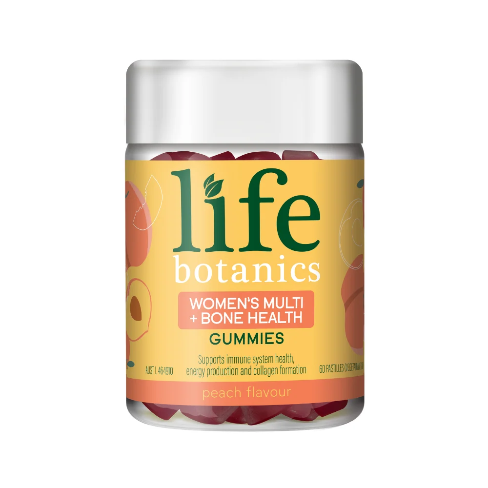 Life Botanics Women's Multi + Bone Health Gummies Peach Flavour 60 Pastiles
