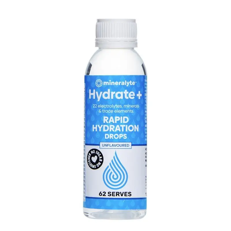Mineralyte Hydrate+ Rapid Hydration Drops Unflavoured (62 serves) 125mL