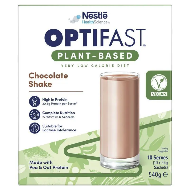 Optifast VLCD Plant Based Shake Chocolate 10 x 54g Sachets