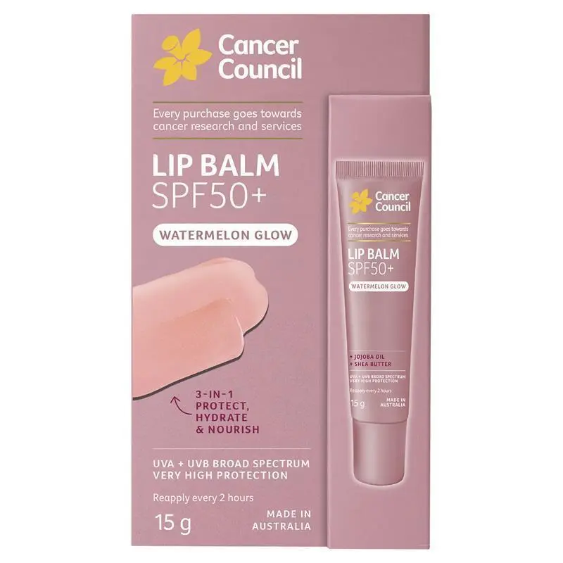 Cancer Council Lip Balm SPF50+ Watermelon Glow 15g