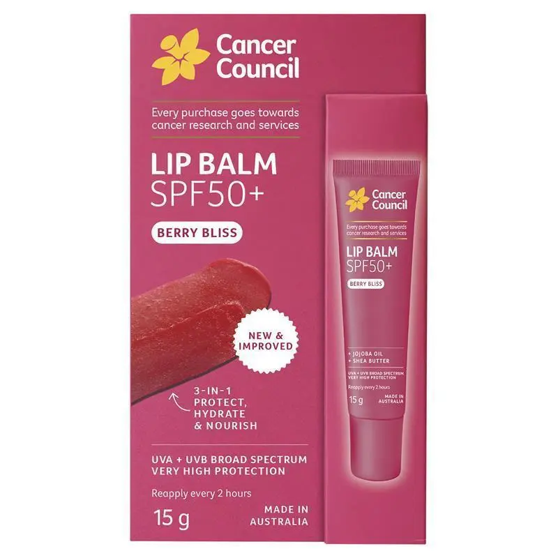 Cancer Council Lip Balm SPF50+ Berry Bliss 15g