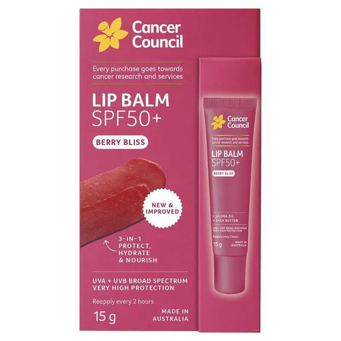 Cancer Council Lip Balm SPF50+ Berry Bliss 15g