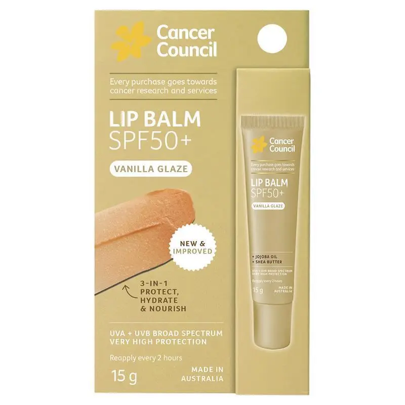 Cancer Council Lip Balm SPF50+ Vanilla Glaze 15g