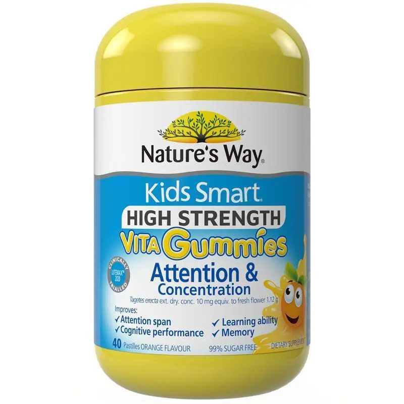 Nature's Way Kids Smart Vita Gummies High Strength Attention & Concentration 40 Pastilles