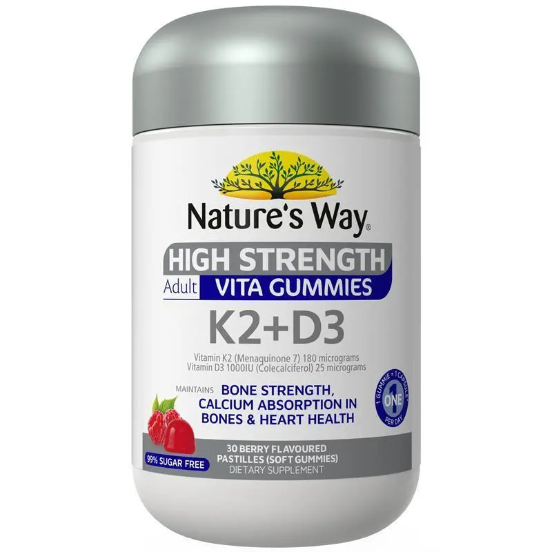 Nature's Way High Strength Adult Vita Gummies K2+D3 30 Pastilles