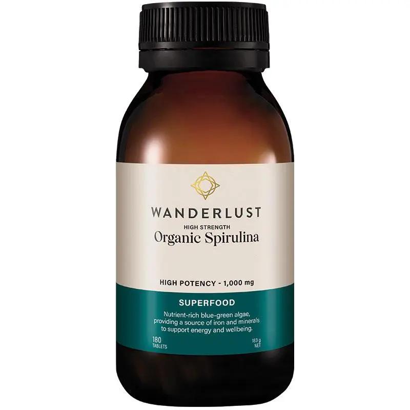 Wanderlust Organic High Strength Spirulina 180 Tablets