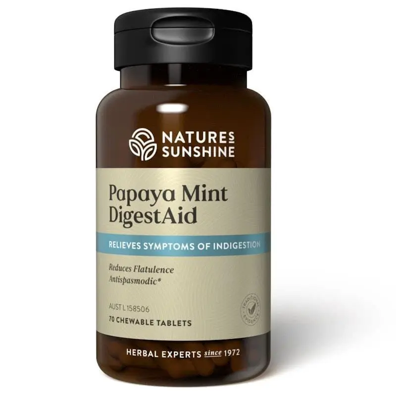 Nature's Sunshine Papaya Mint DigestAid 70 Tablets