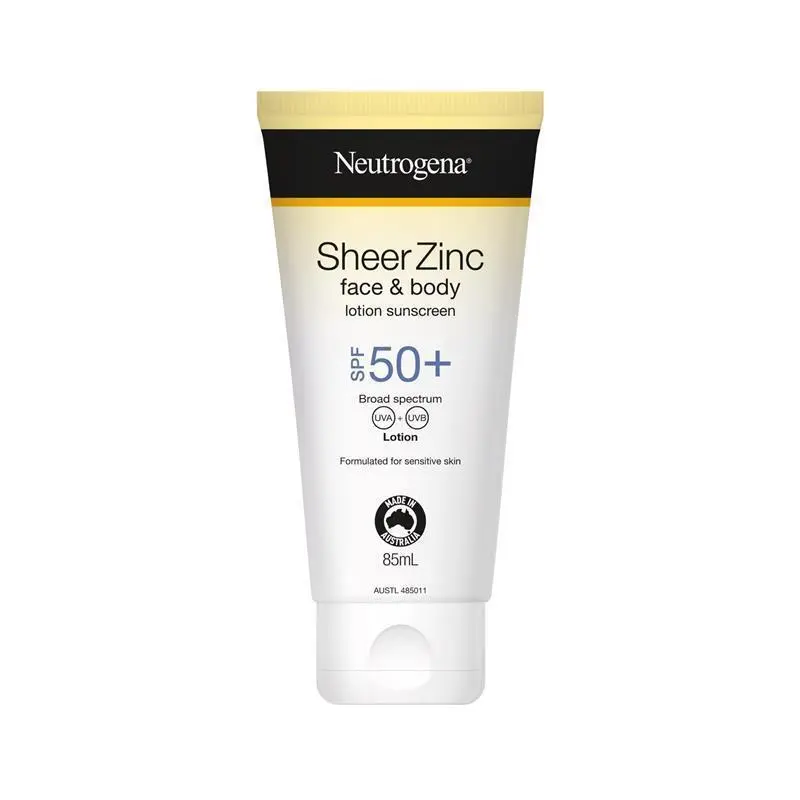 Neutrogena Sheer Zinc Face & Body Lotion Sunscreen SPF50+ 85mL