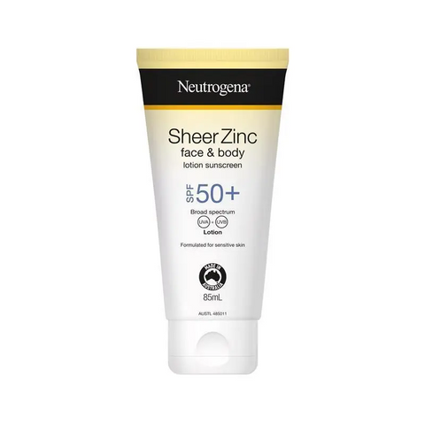 Neutrogena Sheer Zinc Face & Body Lotion Sunscreen SPF50+ 85mL