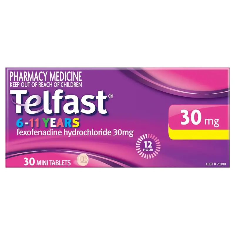 Telfast 6-11 Years 30mg 30 Mini Tablets (Limit ONE per Order)
