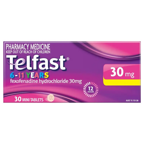 Telfast 6-11 Years 30mg 30 Mini Tablets (Limit ONE per Order)