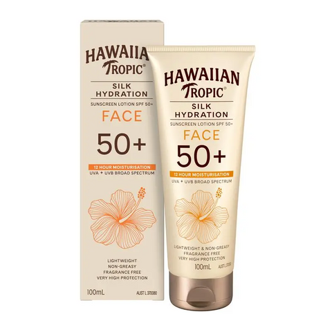 Hawaiian Tropic SPF 50+ Silk Hydration Face Fragrance Free 100mL