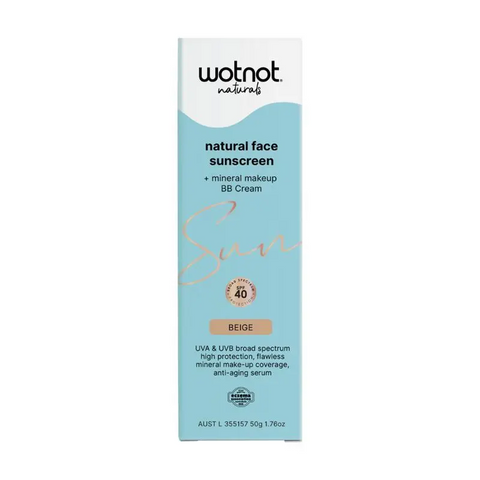 WotNot Natural Zinc Face Sunscreen + Mineral Makeup BB Cream SPF40 50g
