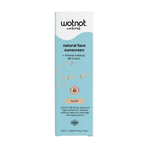 WotNot Natural Zinc Face Sunscreen + Mineral Makeup BB Cream SPF40 50g