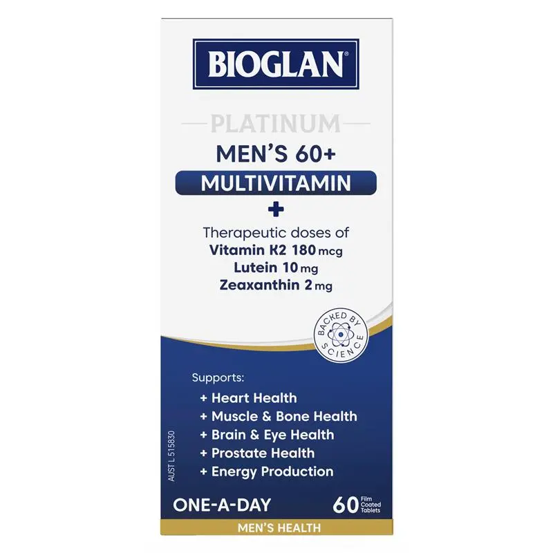 Bioglan Platinum Men's 60 + Multivitamin 60 Tablets