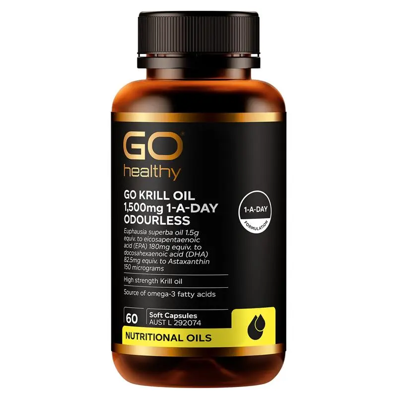 GO Healthy Krill Oil 1500mg 60 Softgel Capsules