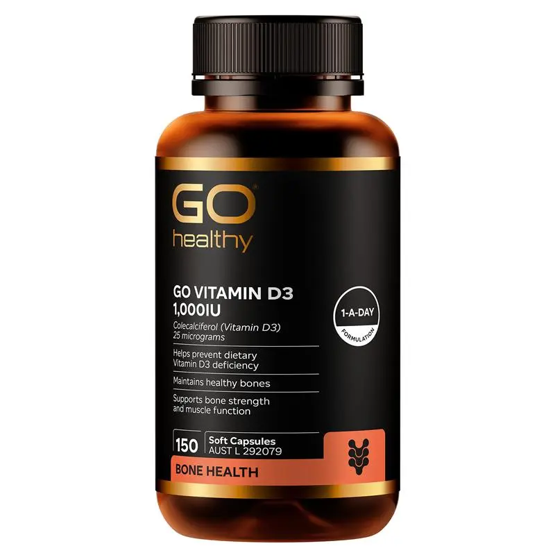 GO Healthy Vitamin D3 1000IU 150 Softgel Capsules
