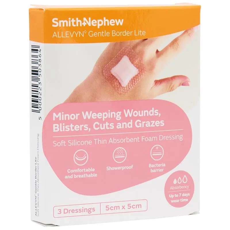 Smith & Nephew Allevyn Gentle Border Lite 5 x 5cm 3 Pack