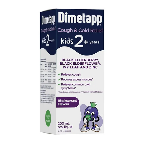 Dimetapp Kids Cough & Cold Relief Black Elderberry & Ivy Leaf 200mL