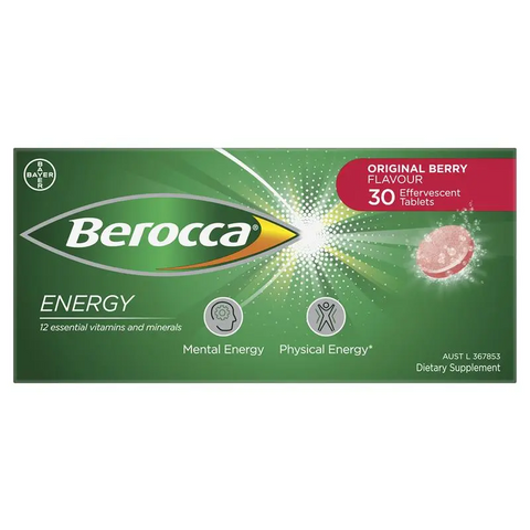 Berocca Energy Vitamin Original Berry Effervescent Tablets 30 pack