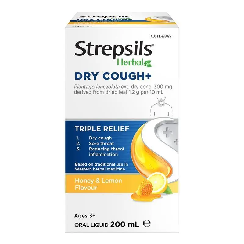 Strepsils Herbal Dry Cough+ Liquid 200mL