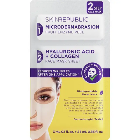 Skin Republic Two Step Hyaluronic Acid and Collagen Face Mask