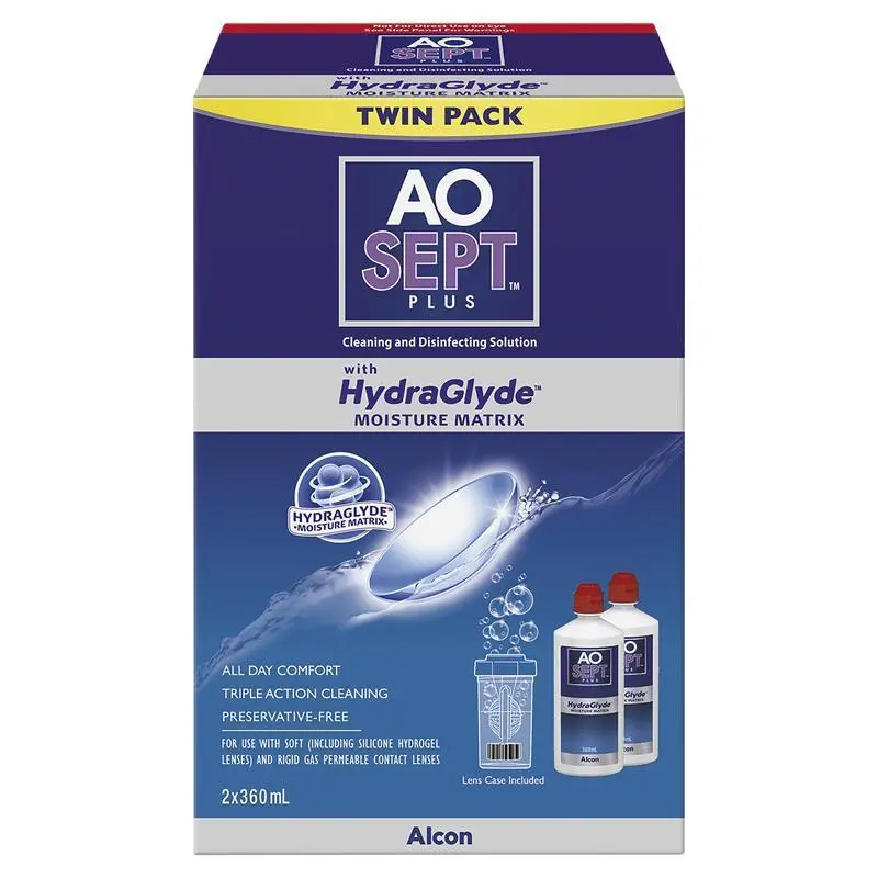 Aosept Plus with HydraGlyde Twin Pack 2 x 360mL
