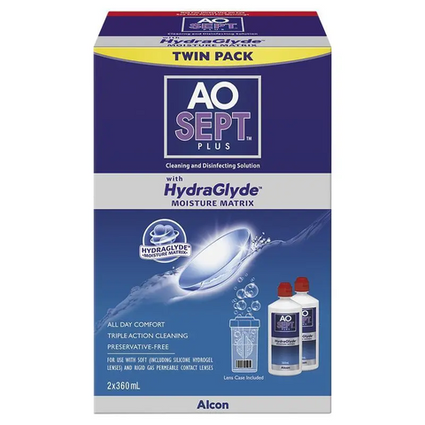 Aosept Plus with HydraGlyde Twin Pack 2 x 360mL