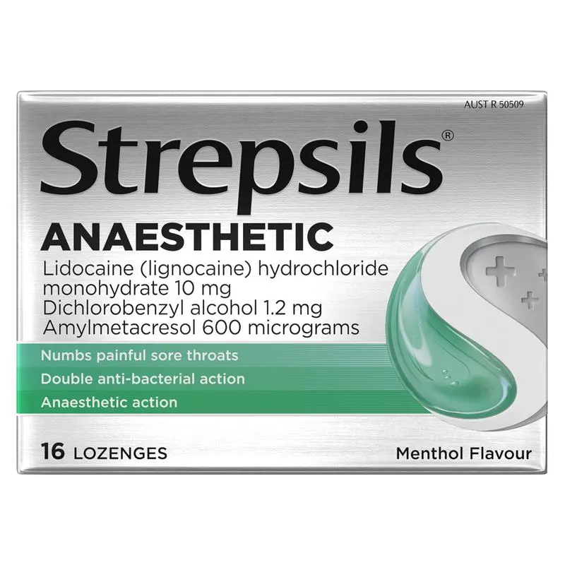 Strepsils Plus Anaesthetic Sore Throat Numbing Pain Relief Lozenges 16 Pack