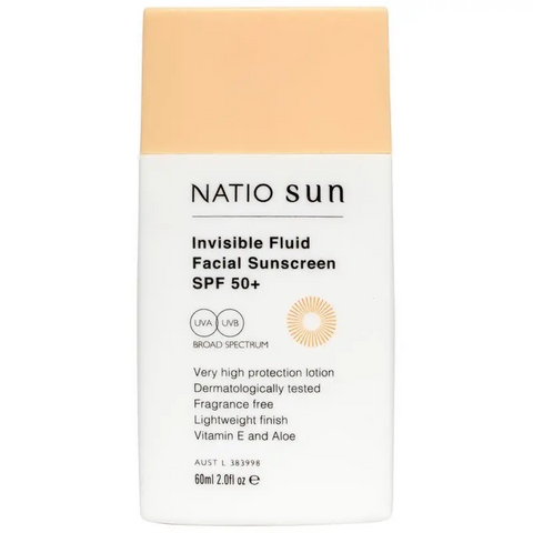 Natio Sunscreen Invisible Fluid SPF 50+ 60mL