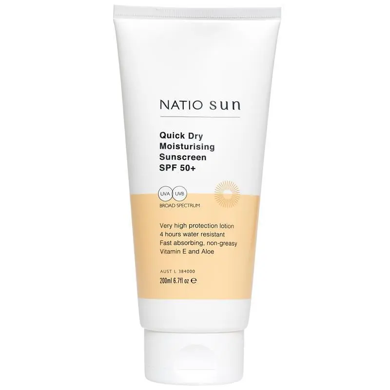Natio Quick Dry Moisturising Sunscreen SPF 50+ 200mL