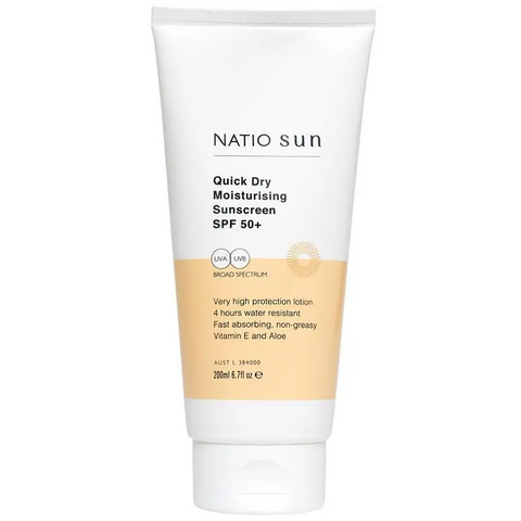 Natio Quick Dry Moisturising Sunscreen SPF 50+ 200mL
