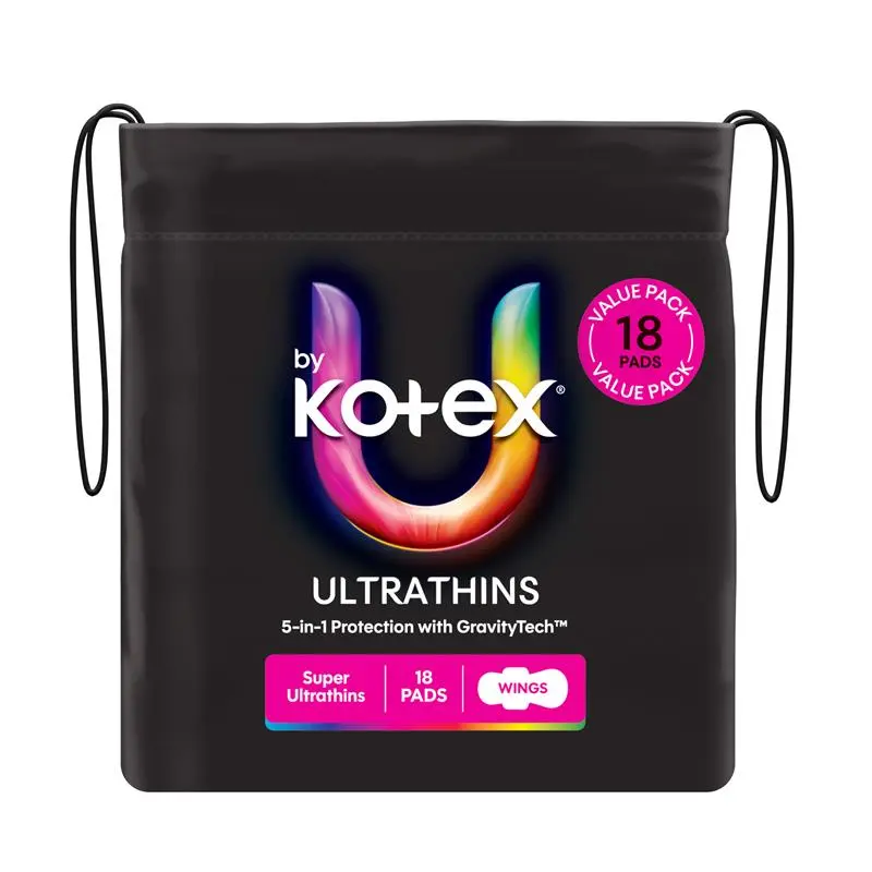 U By Kotex Ultrathins Super With Wings 18 Pack