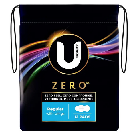 U By Kotex Zero Regular Wing 12 Pack