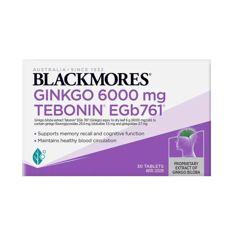 Blackmores Ginkgo 6000mg Tebonin 30 Tablets