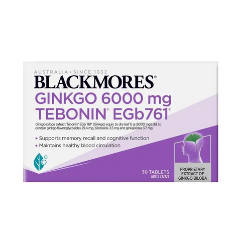 Blackmores Ginkgo 6000mg Tebonin 30 Tablets