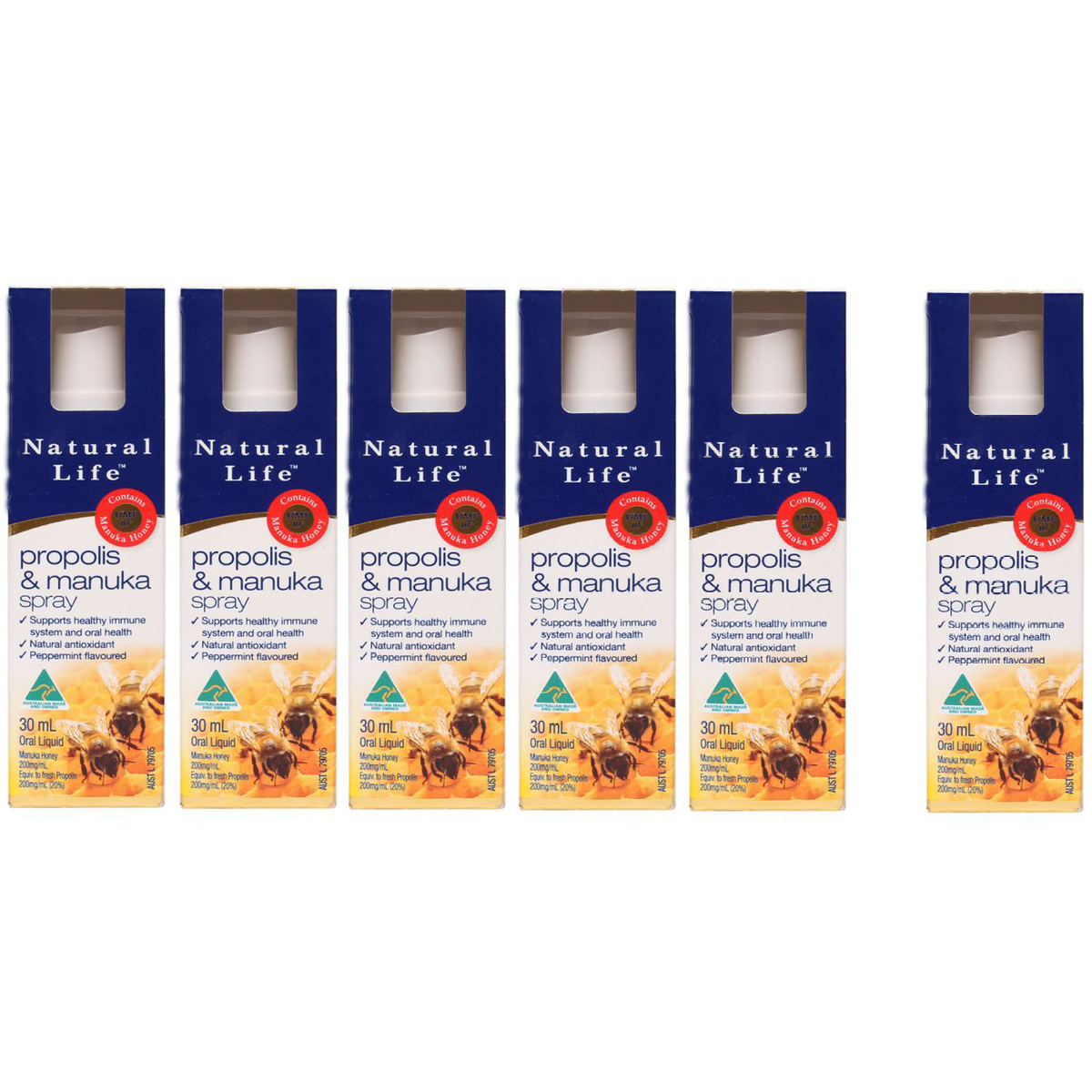Natural Life Propolis & Manuka Honey Liquid Bundle 5 x 25mL + BONUS 25mL
