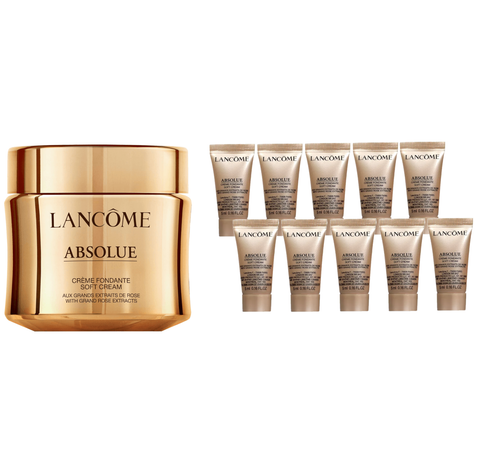LANCOME Absolue Regenerating Brightening Soft Cream With Grand Rose Extracts 60mL + Absolue Soft Cream 10 x 5mL - Special Bundles