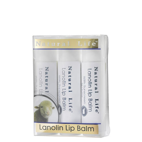 Natural Life Lanolin Lip Balm 3 x 5g