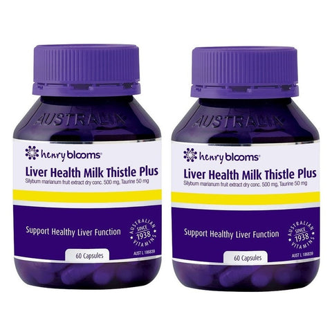 Henry Blooms Liver Health Milk Thistle Plus 2 x 60 Capsules - Special Bundle