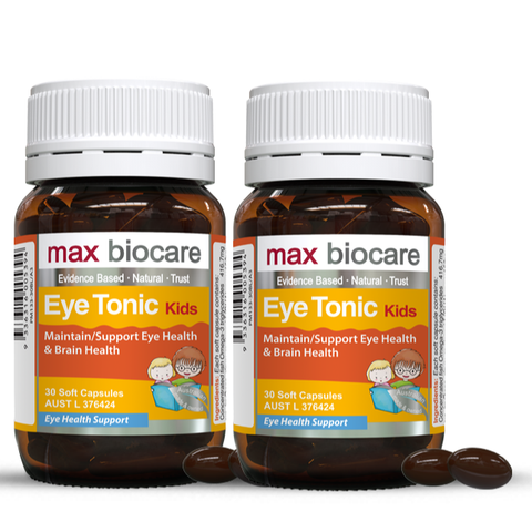 MAX BIOCARE Eye Tonic Kids 2 x 30 Soft Capusles (Expiry 12/2024) - Special Bundle