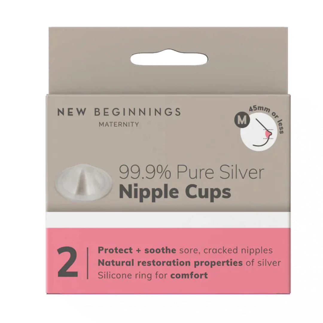New Beginnings 99.9% Pure Silver Nipple Cups 2 Pack