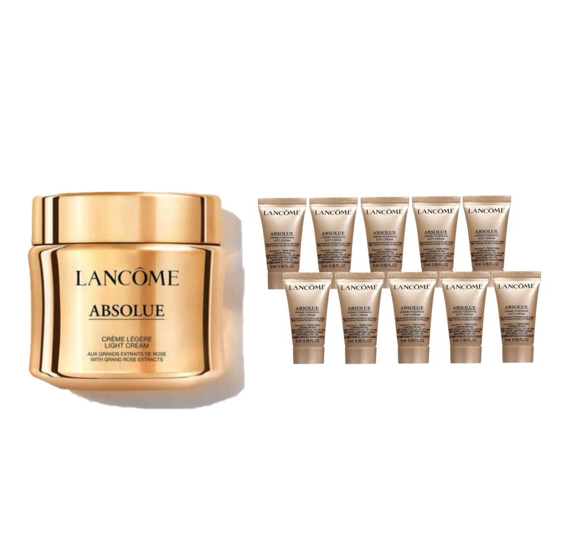 LANCOME Absolue Regenerating & Brightening Light Cream 60mL + Absolue Soft Cream 10 x 5mL - Special Bundles