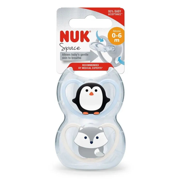 Nuk Space Soother Silicone 0-6 Months 2 Pack
