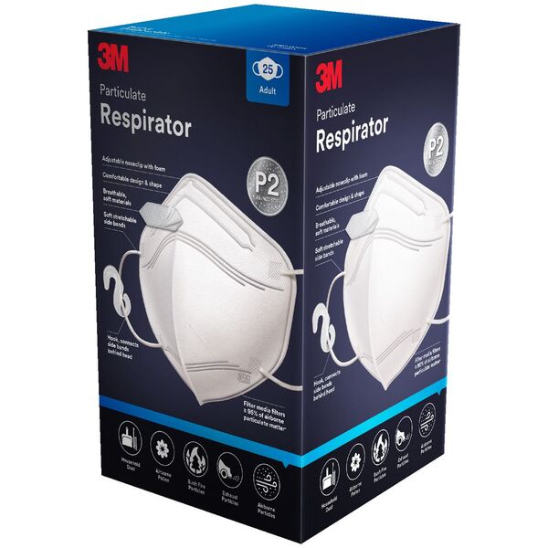 Face Mask - 3M P2 Respirator 9123 25 Pack