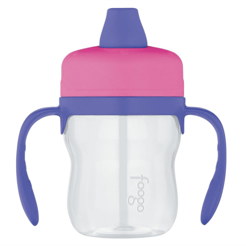 Thermos Foogo BPA Free Soft Spout Tritan Plastic Sippy Cup with Handles Pink 235mL