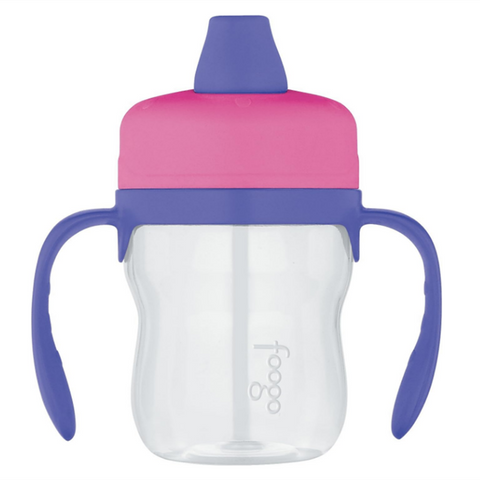 Thermos Foogo BPA Free Soft Spout Tritan Plastic Sippy Cup with Handles Pink 235mL