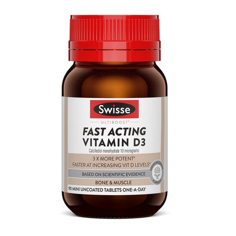 SWISSE Ultiboost Fast Acting Vitamin D3 90 Mini Tablets (Expiry 11/2024)