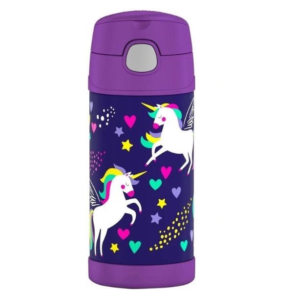 Thermos FUNtainer Vacuum Insulated Drink Bottle Purple Unicorn 355mL