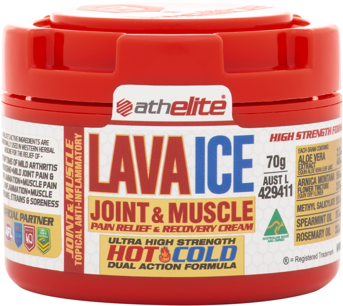 Athelite Lava Ice Joint & Muscle Pain Relief & Recovery Cream 70g